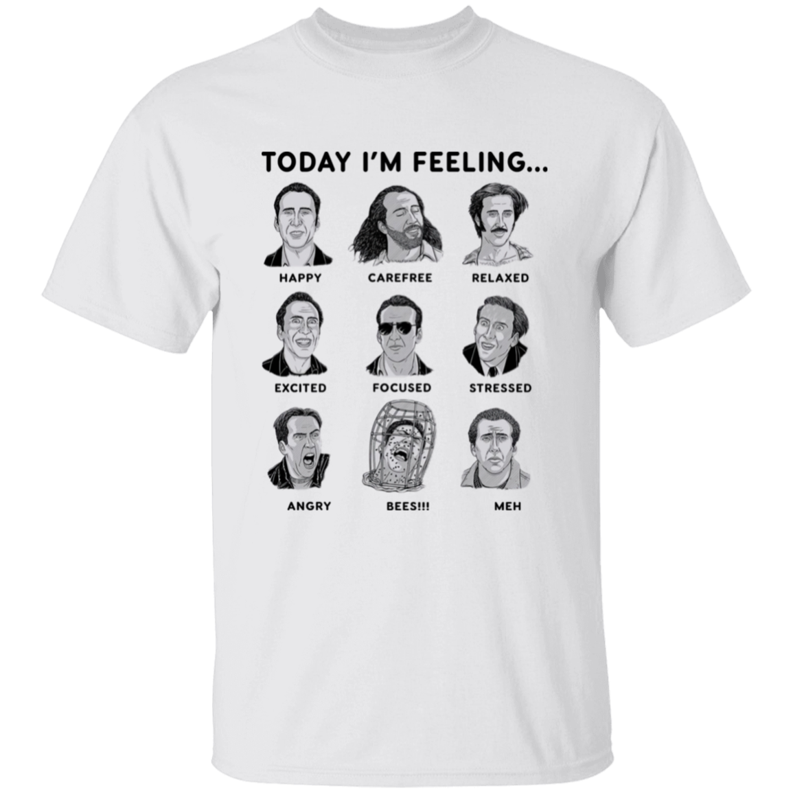 Nicolas Cage Today I'm Feeling Vintage T-Shirt, Nicolas Cage Shirt, Nicolas Cage Lovers Shirt, Actor Shirt, Comedian Shirt, Cage ShirtG500B Youth 5.3 oz 100% Cotton T-Shirt