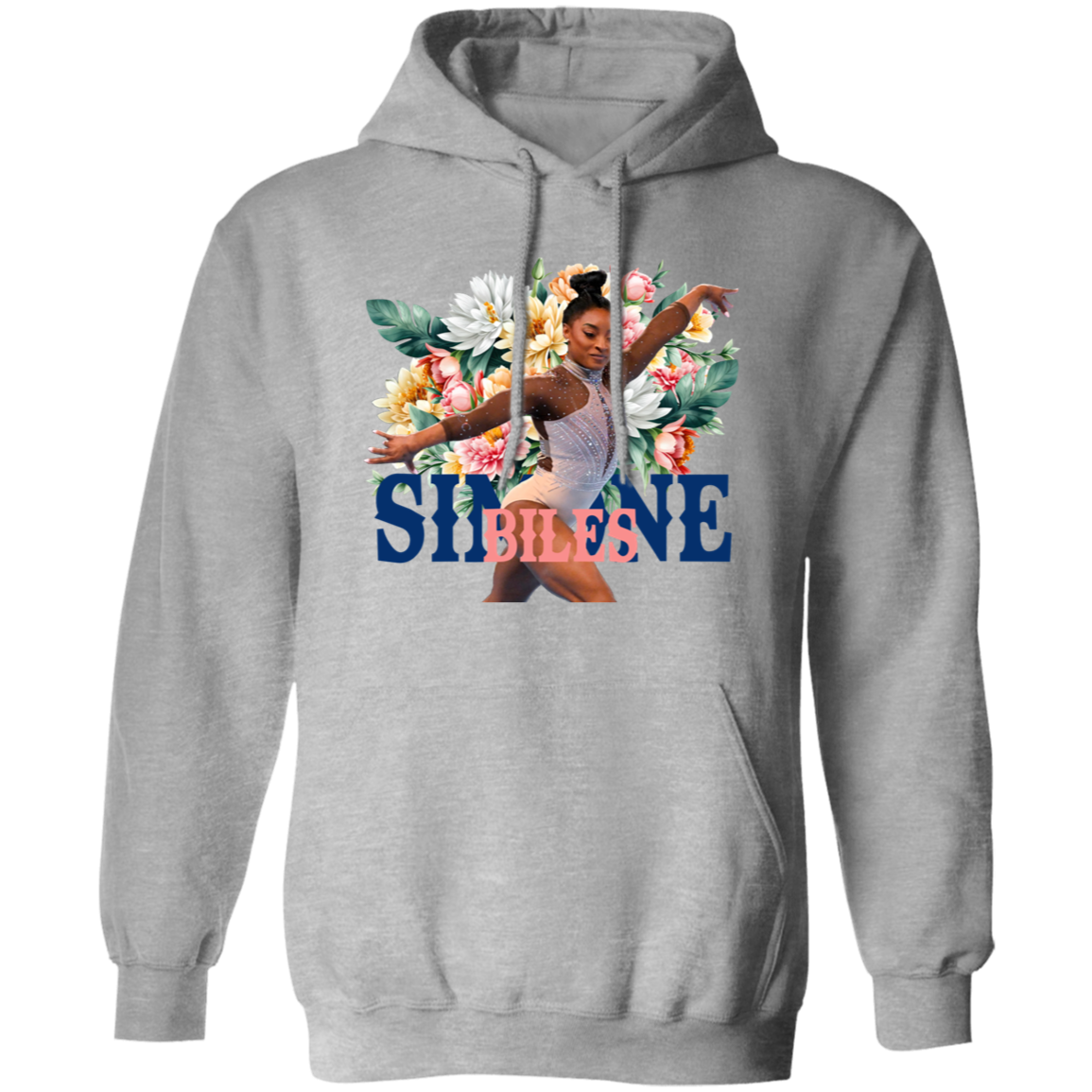 Simone Biles Floral Vintage Gildan Pullover Hoodie - ID05082410