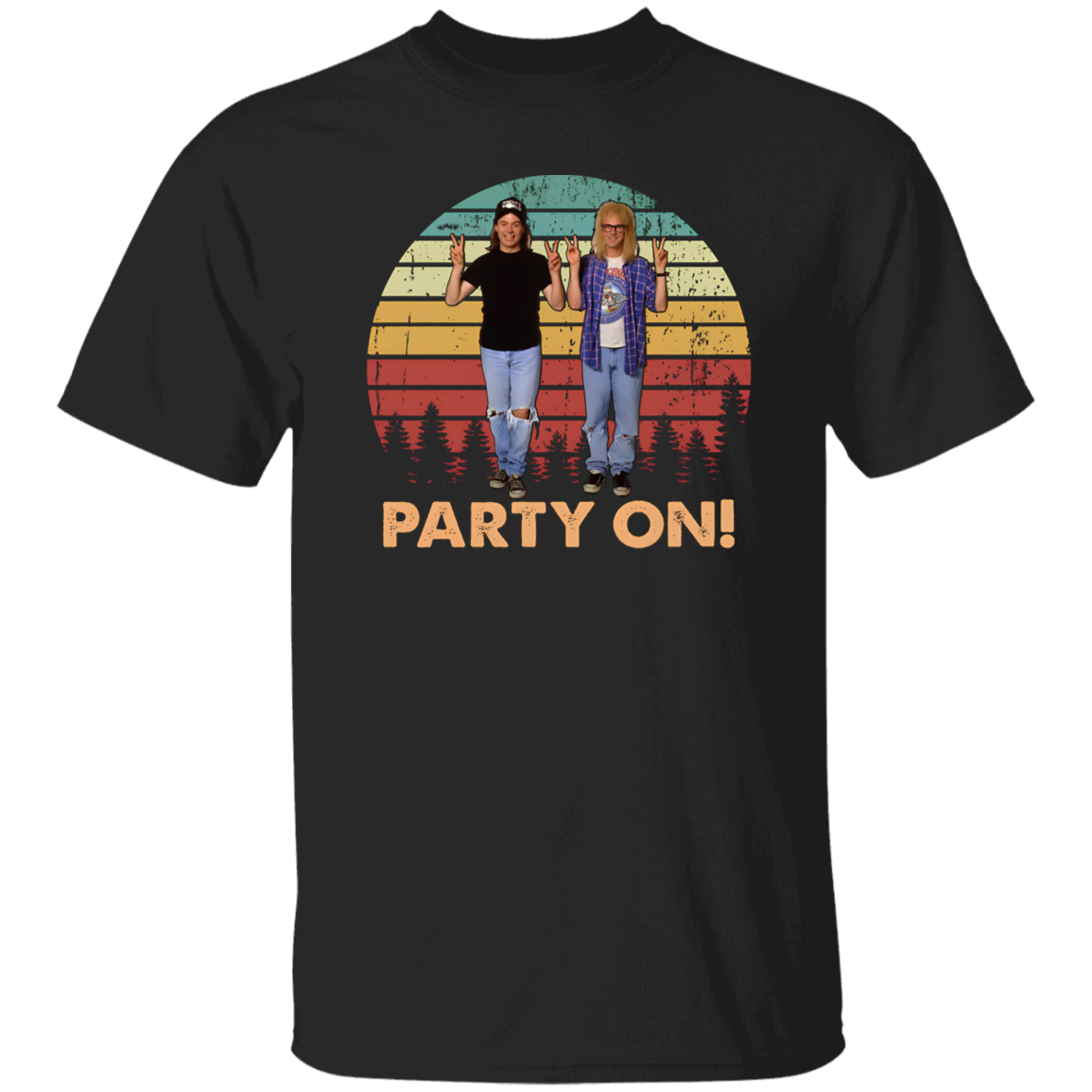 Party On Vintage T-Shirt, Wayne's World Shirt, Wayne and Garth 90s Shirt G500 5.3 oz. T-Shirt