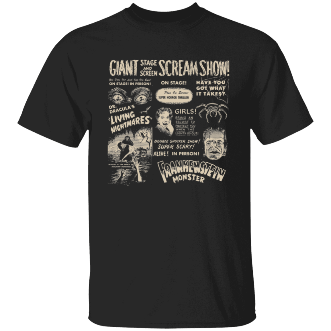 Halloween Horror Movie Scream Show Frankenstein And Dracula Unisex T-Shirt - maria