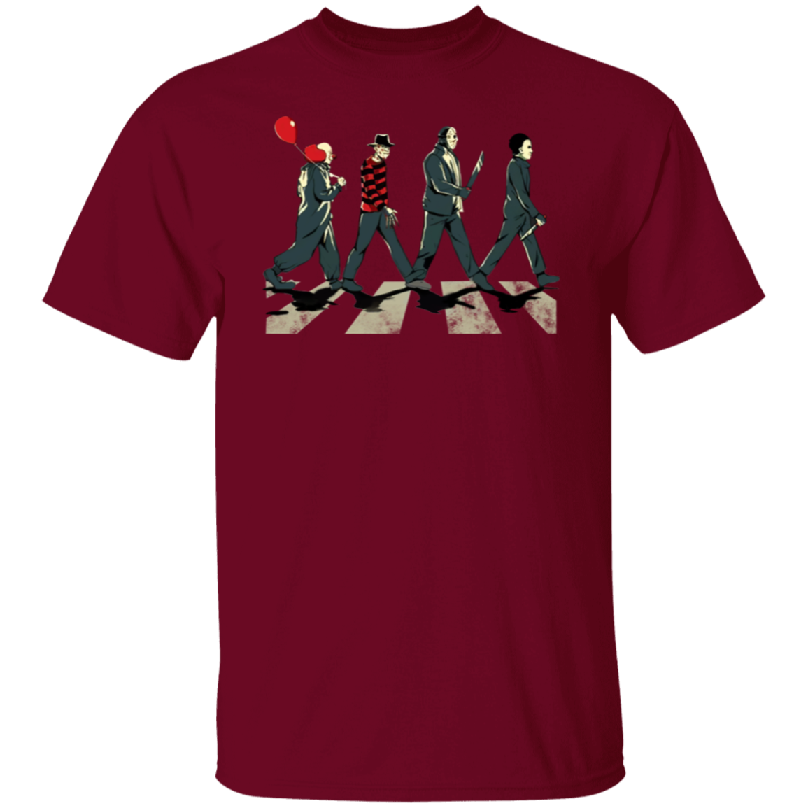 Horror Movie Characters Abbey Road T-Shirt - leleart