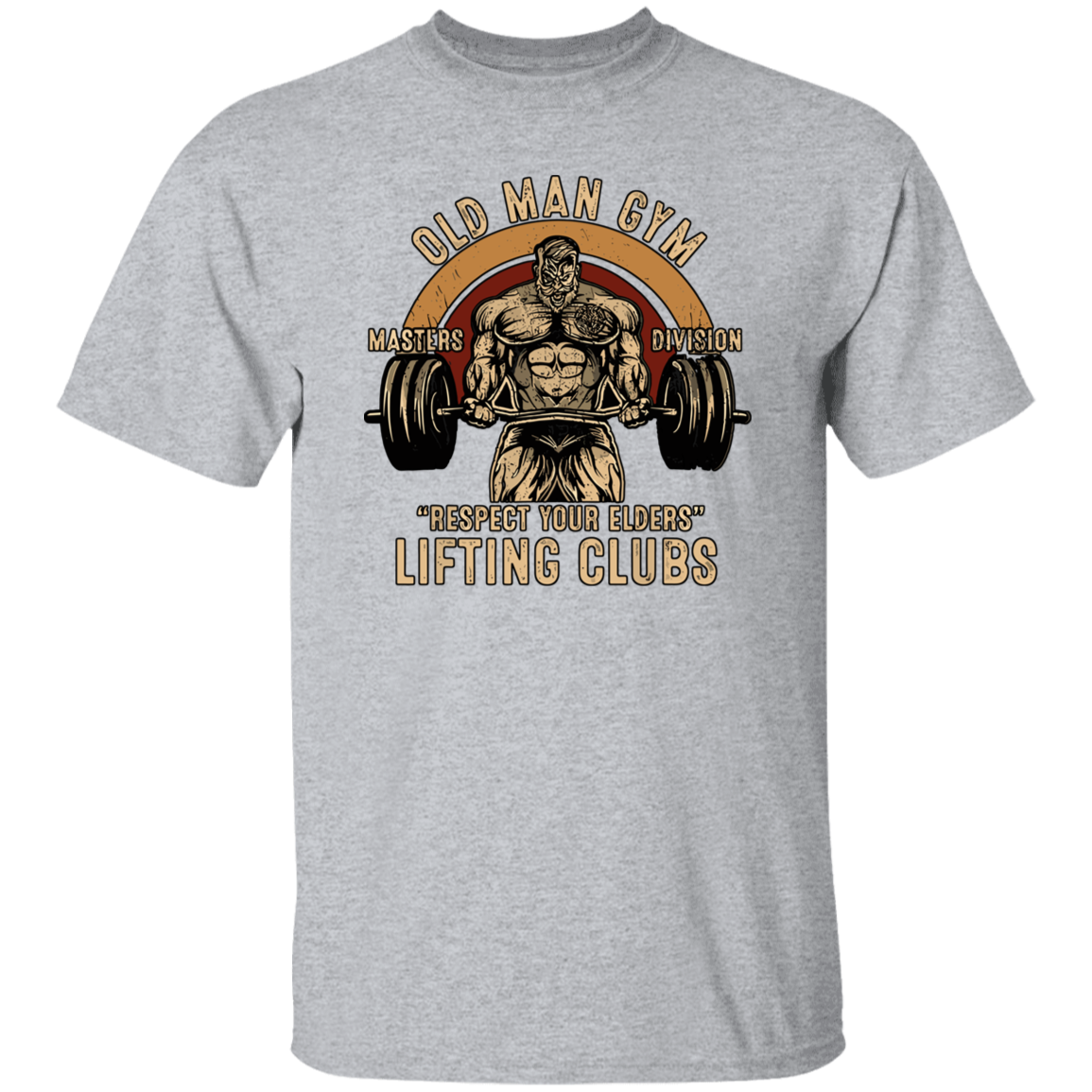 Old Man Gym Respect Your Elders Lifting Clubs T-Shirt