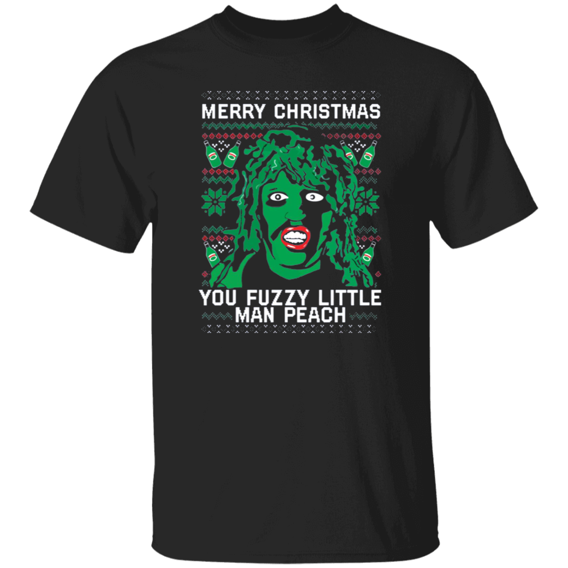 Merry Christmas You Fuzzy Little Man Peach Vintage T-Shirt, The Mighty Boosh Shirt, Old Gregg Shirt, TV Series Shirt, Comedy Movie Shirt G500 5.3 oz. T-Shirt