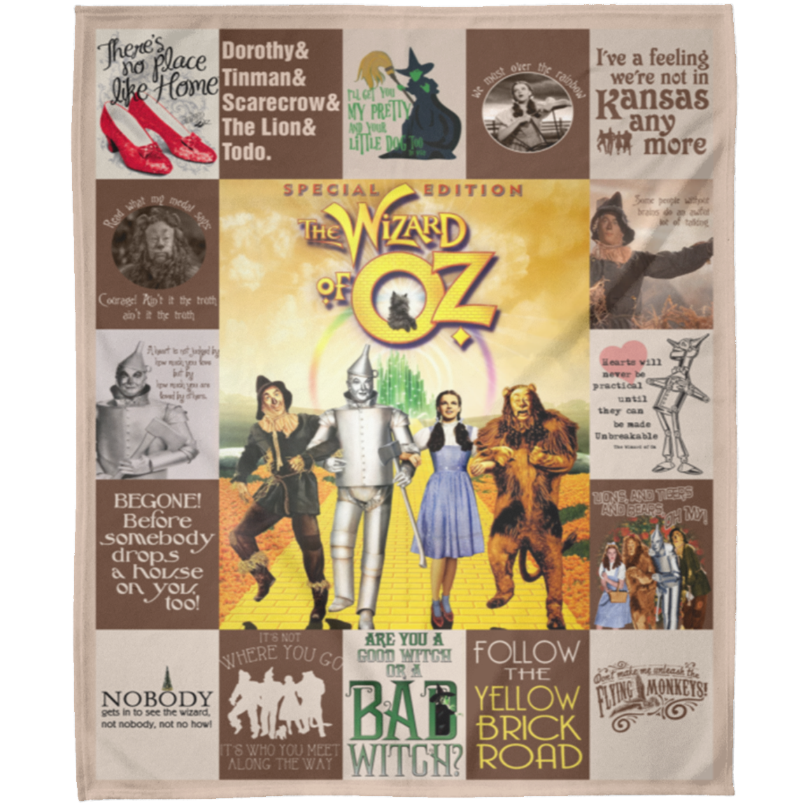 The Wizard Of Oz Movie Fleece Blanket, Premium Sherpa Blanket, Dorothy Gale Blanket, The Wizard Of Oz Quilt, Blanket For Kids FLM Arctic Fleece Blanket 50x60