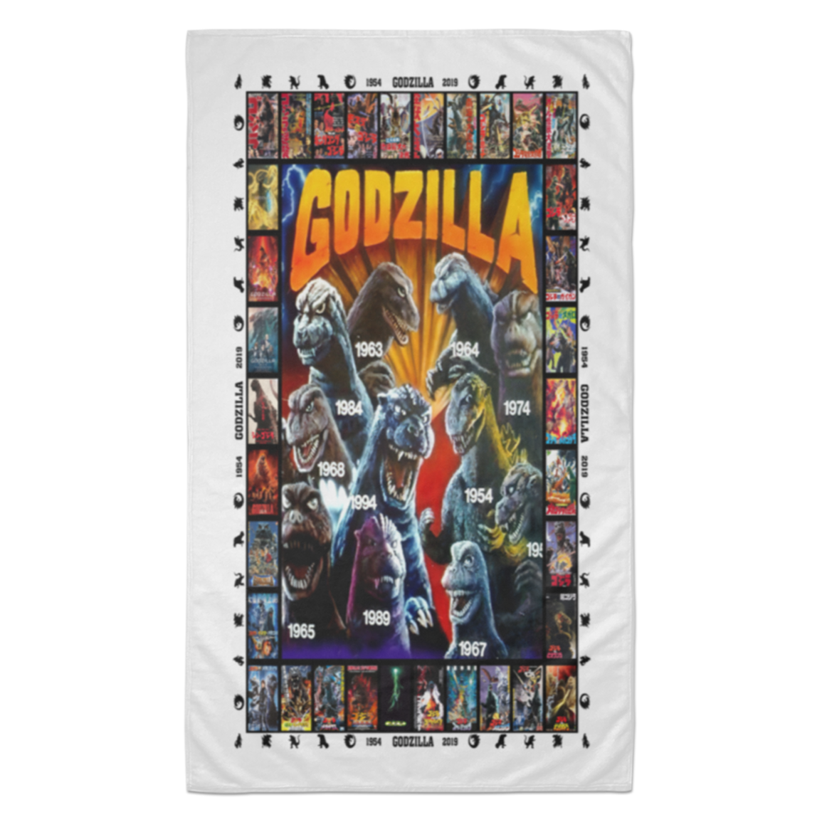 Godzilla All Version Fleece Blanket, Premium Sherpa Blanket, Monster Blanket, Godzilla Vs Kong Blanket, Godzilla Movie Blanket S6BATL Towel - 35x60