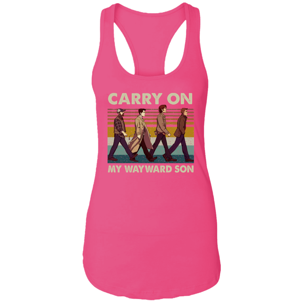 Supernatural Carry On My Wayward Son Abbey Road Vintage NL1533 Ladies Ideal Racerback Tank - lucy - 98033316