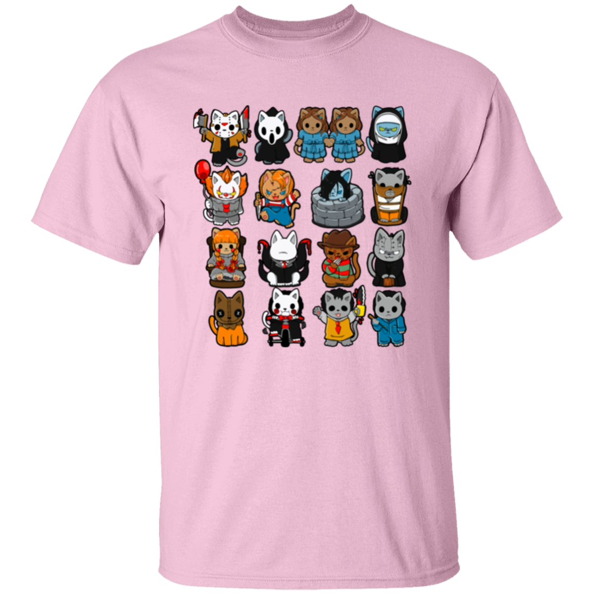 Funny Cats Horror Movie Characters Teacher Vintage Unisex T-Shirt - letter
