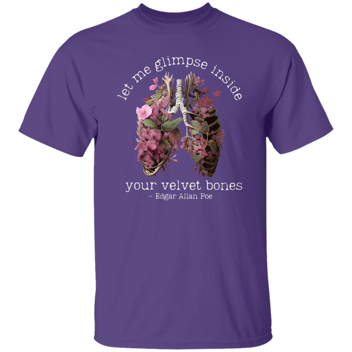 Edgar Allan Poe Let Me Glimpse Inside Your Velvet Bones Funny Halloween Teacher Vintage T-Shirt
