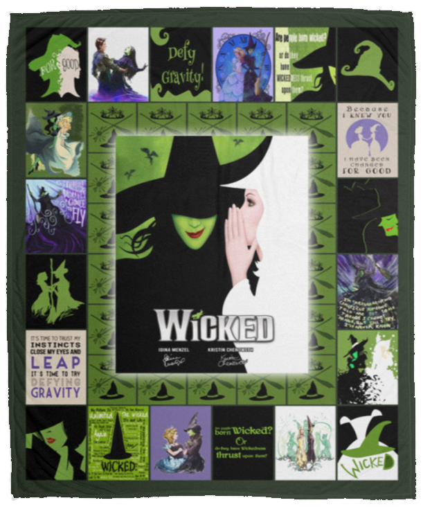Wicked Fleece Blanket, Premium Sherpa Blanket, Wicked Blanket, Musical Quilt, Wicked Musical Blanket VPM Cozy Plush Fleece Blanket - 50x60