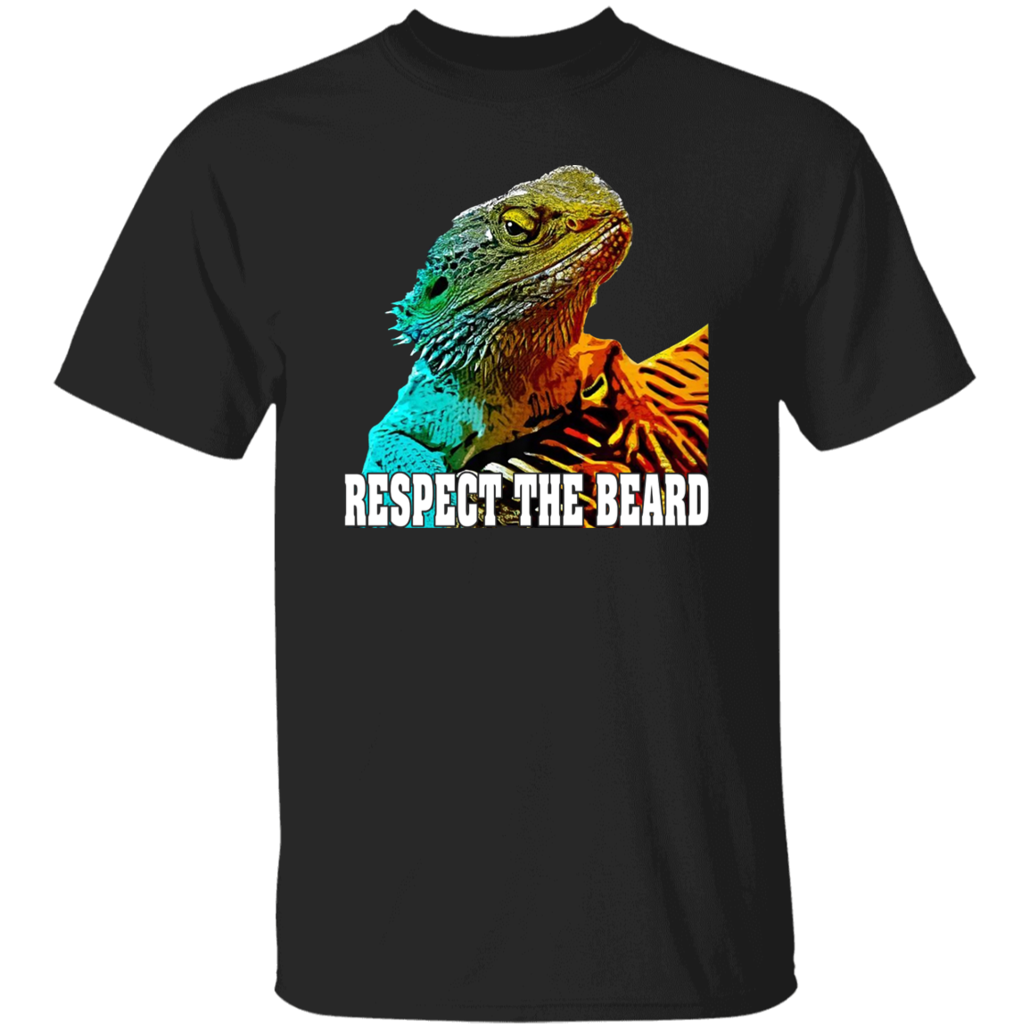 Respect The Beard Funny Bearded Dragon Graphic Vintage T-Shirt