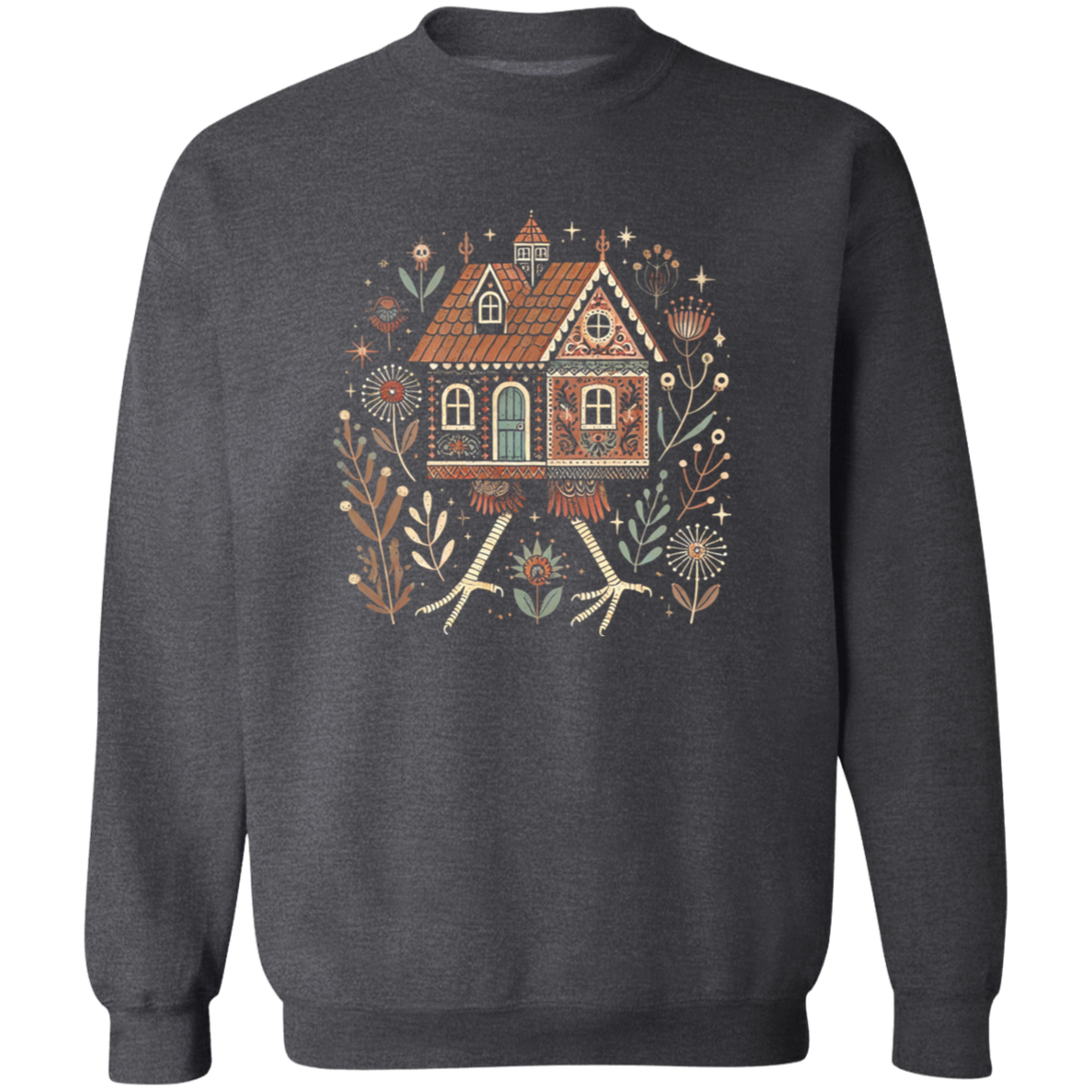 Baba Yaga House G180 Gildan Crewneck Pullover Sweatshirt - lucy - ID02112429