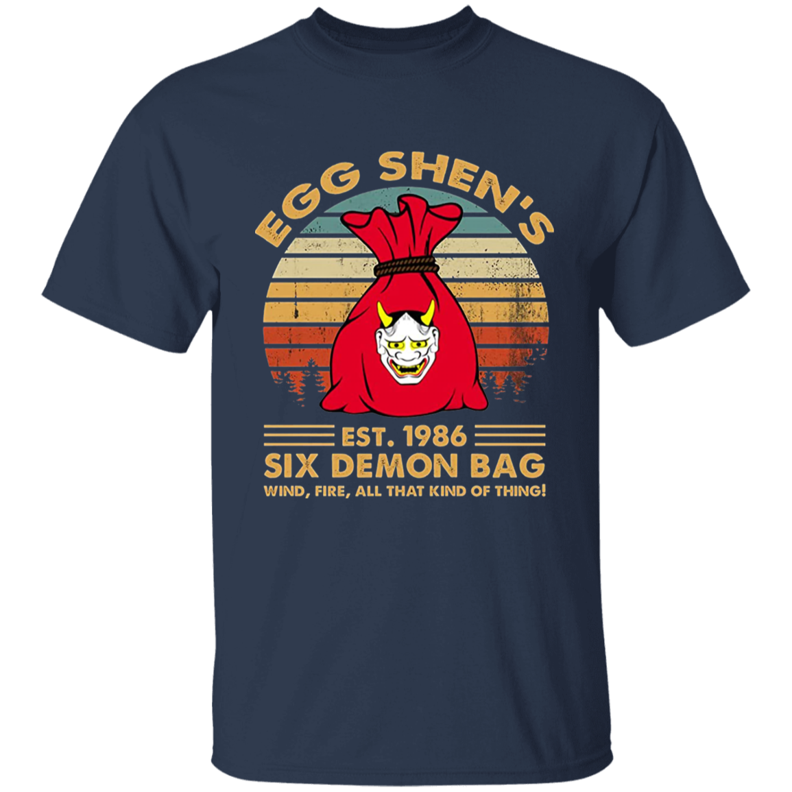 Egg Shen's Est 1986 Six Demon Bag Vintage T-Shirt, Big Trouble In Little China Shirt, 80s Movie Shirt, Victor Wong Shirt, Adventure Shirt G500B Youth 5.3 oz 100% Cotton T-Shirt