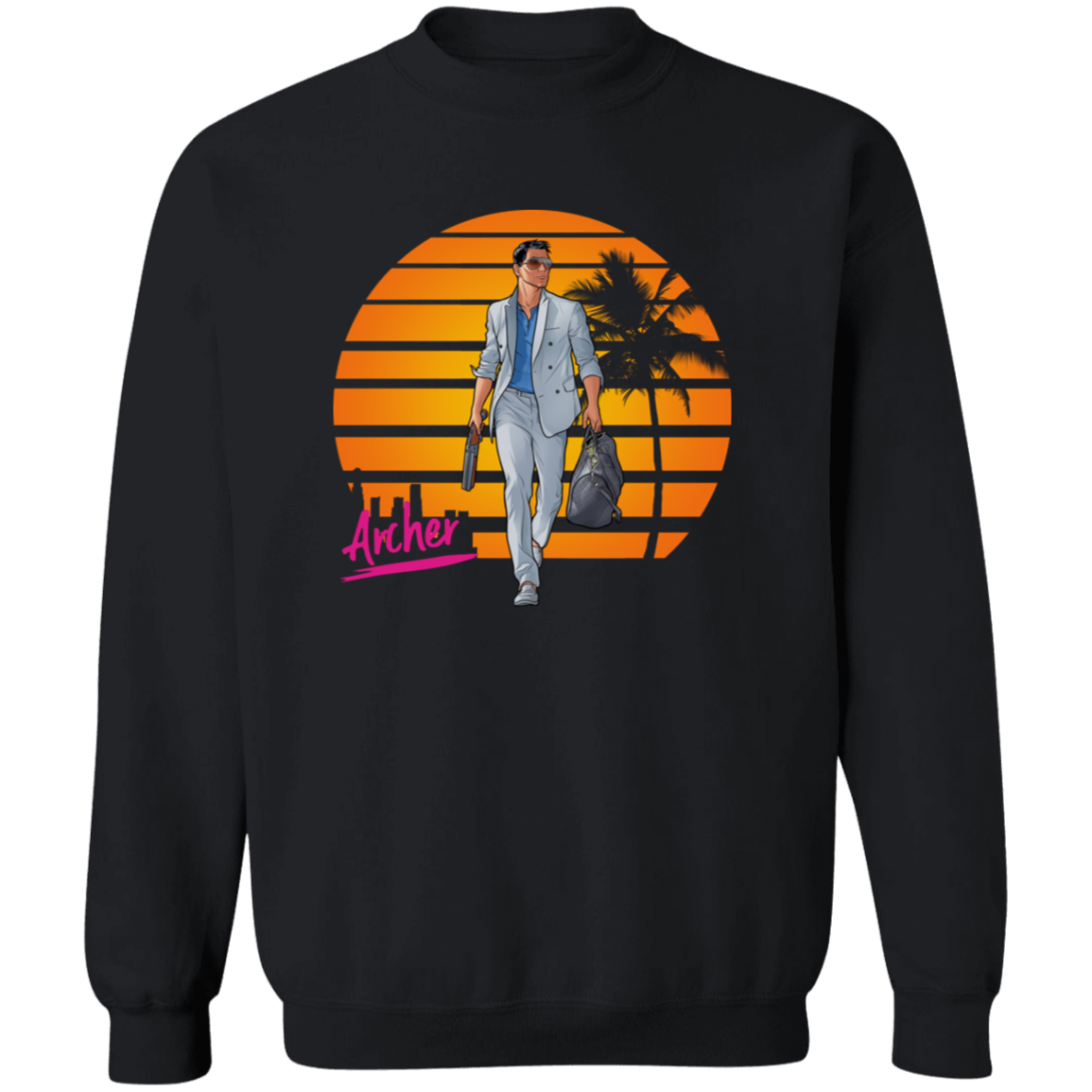 Retro Archer Vice Unisex Vintage Pullover Sweatshirt