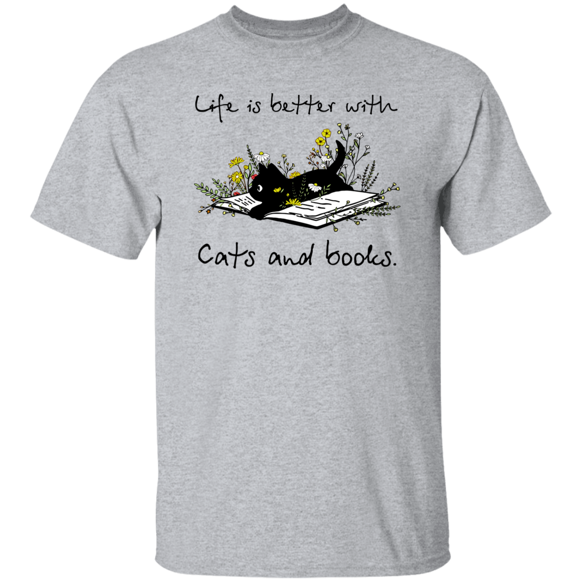 Life Is Better With Cats And Books Vintage T-Shirt