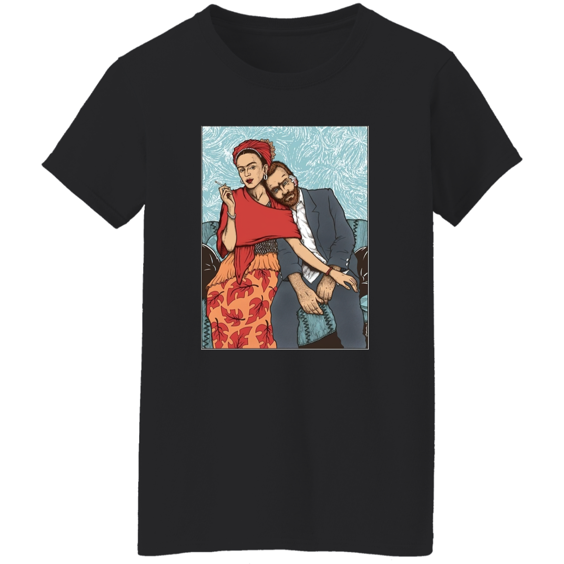 Frida Kahlo And Vincent Van Gogh Cool Ideal Gift Unisex Vintage T-Shirt - WOMEN