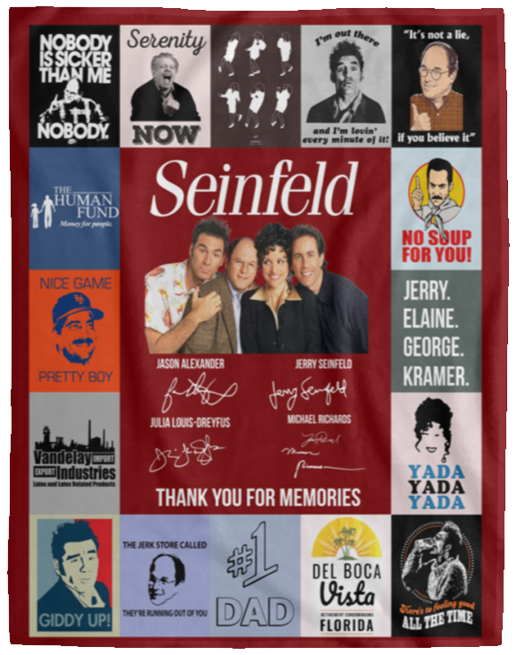 Seinfeld Fleece Blanket, Premium Sherpa Blanket, Jerry Seinfeld Fan Blanket, Seinfeld Blanket, Seinfeld Squad BlanketVPL Cozy Plush Fleece Blanket - 60x80