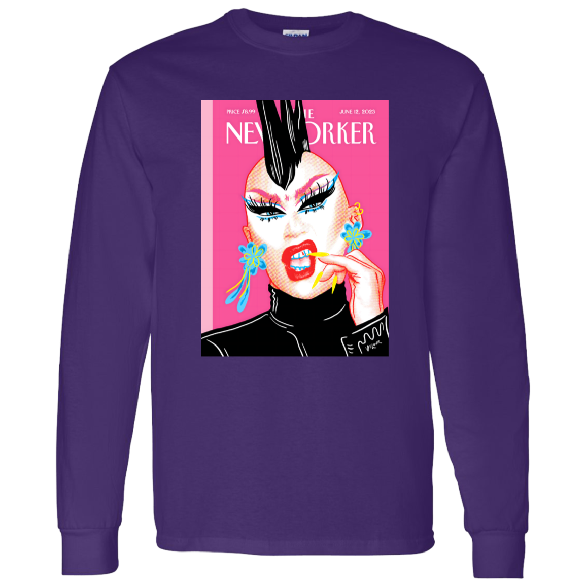 G540 LS T-Shirt 5.3 oz. The New Yorker Magazine Cover The Look Of Pride By Sasha Velour Unisex T-Shirt