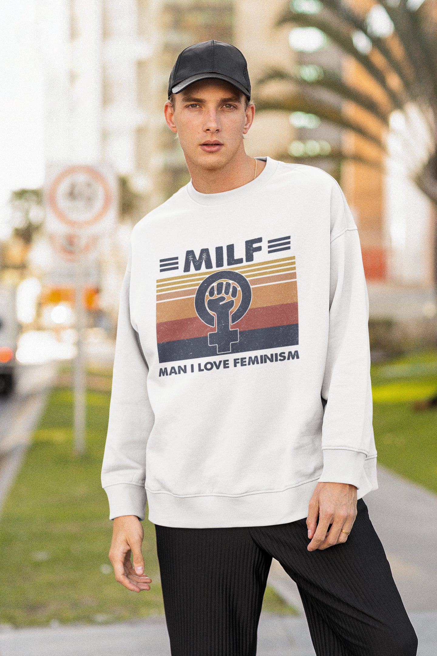 MILF Man I Love Feminism Vintage T-Shirt