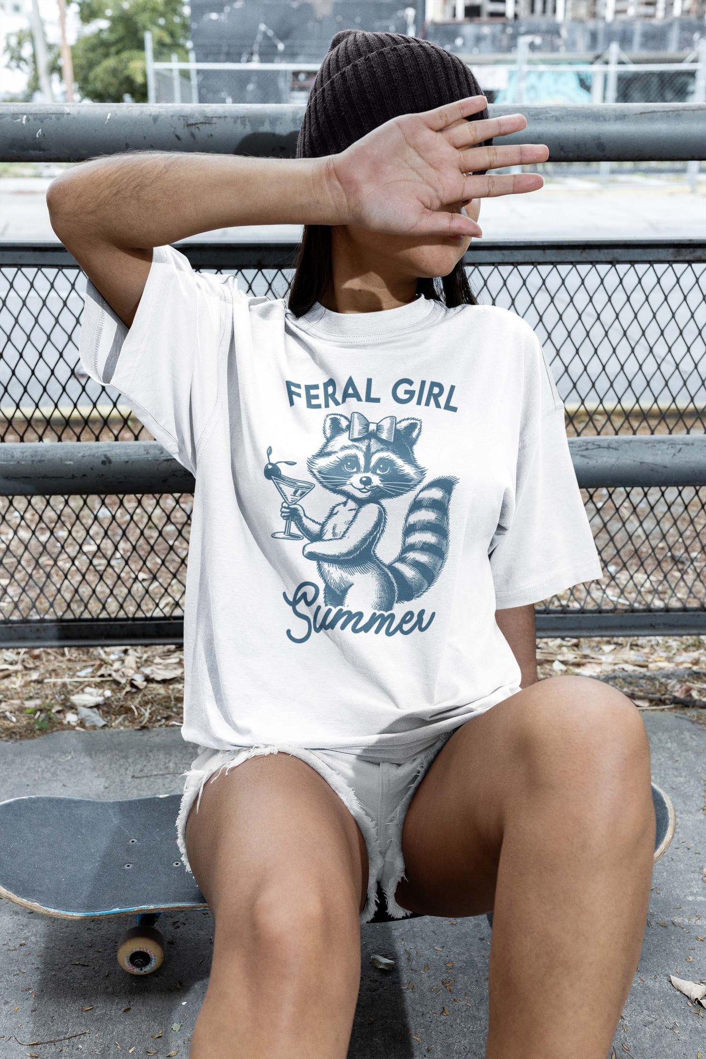 Feral Girl Summer Shirt, Vintage Raccoon Shirt