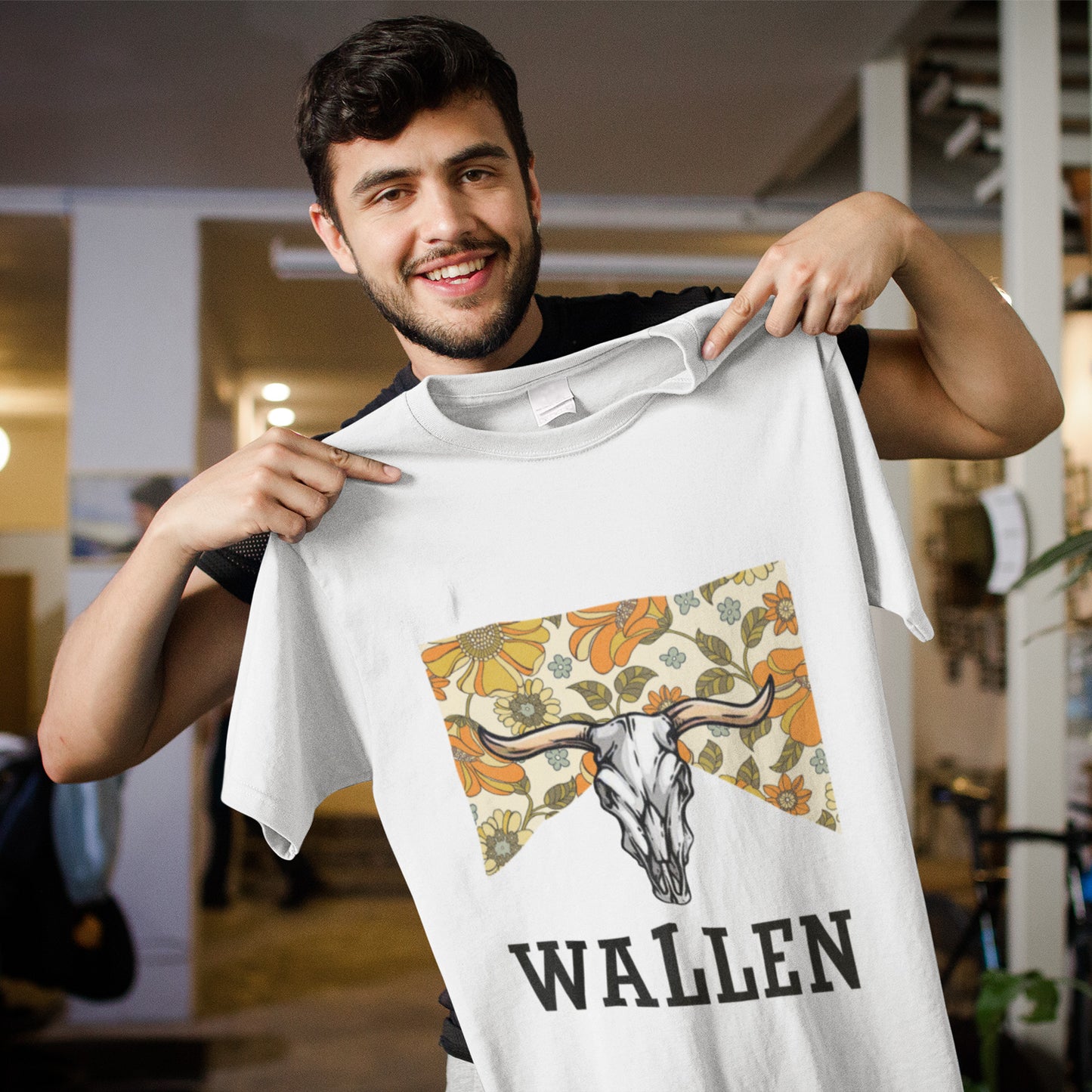Floral Wallen Bull Skull Shirt Cute Morgan Wallen T-Shirt