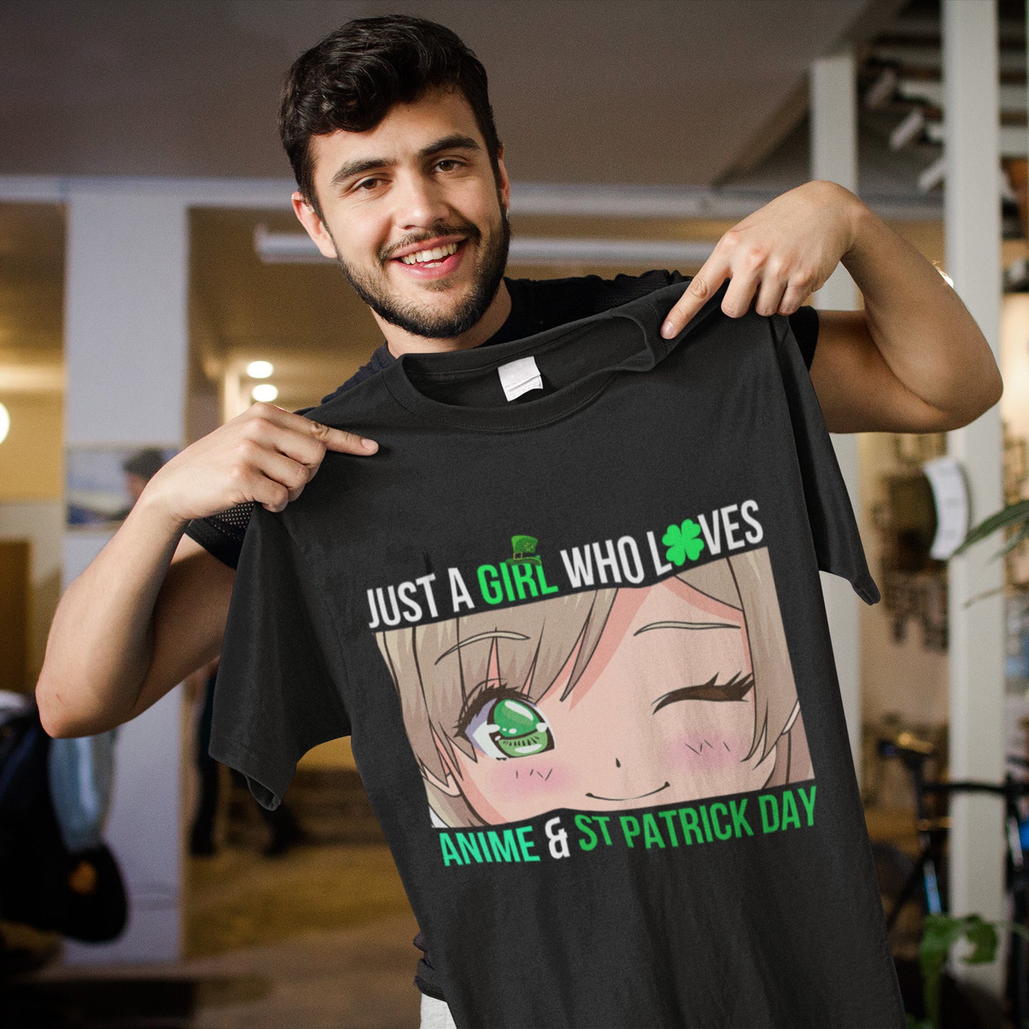 Just A Girl Who Loves Anime & St Patrick’s Day Unisex T-Shirt