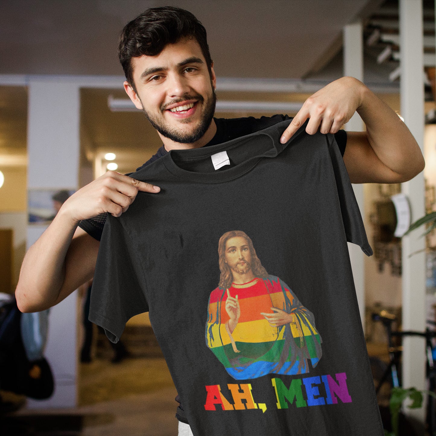 Funny LGBT Ah Men T-Shirt, LGBT Christian Shirt