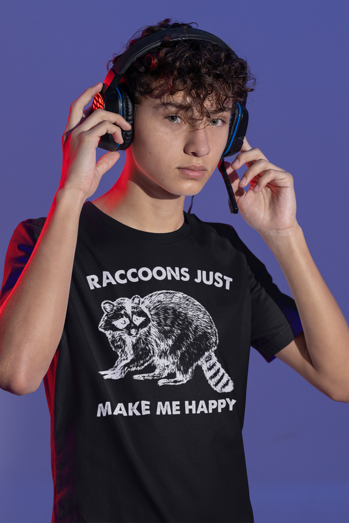 Raccoons Make Me Happy Vintage T-Shirt