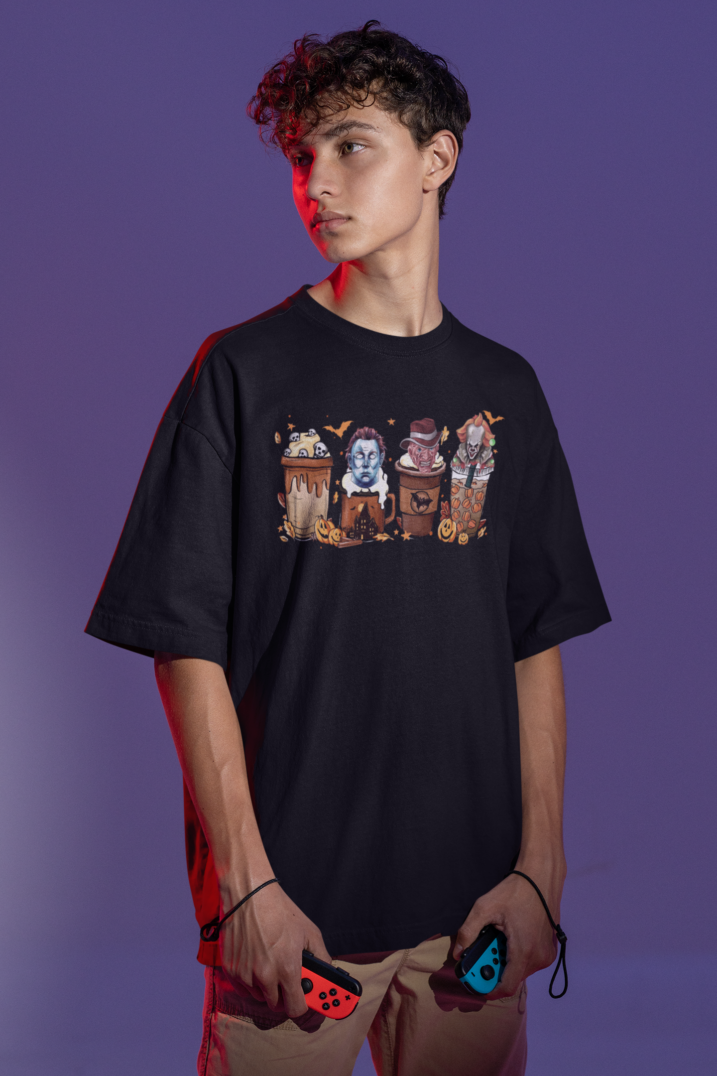 Spooky Coffee Halloween Vintage T-Shirt