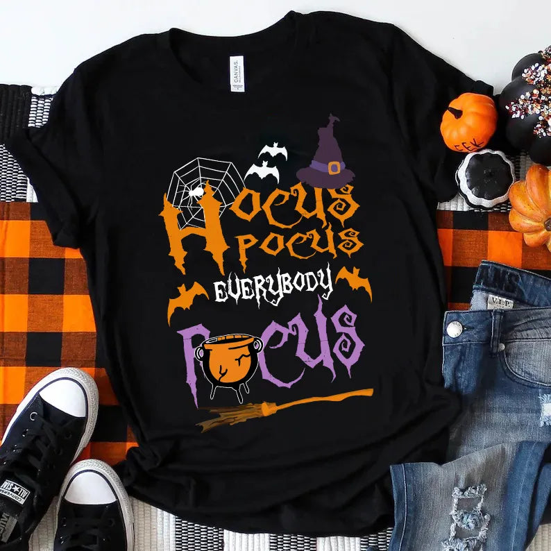 Hocus Pocus Everybody Focus Halloween Witchy T-Shirt