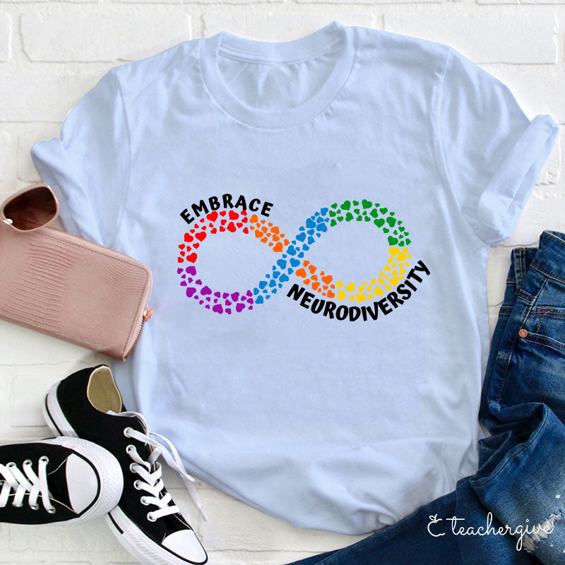 Embrace Neurodiversity Infinity Symbol Rainbow T-Shirt