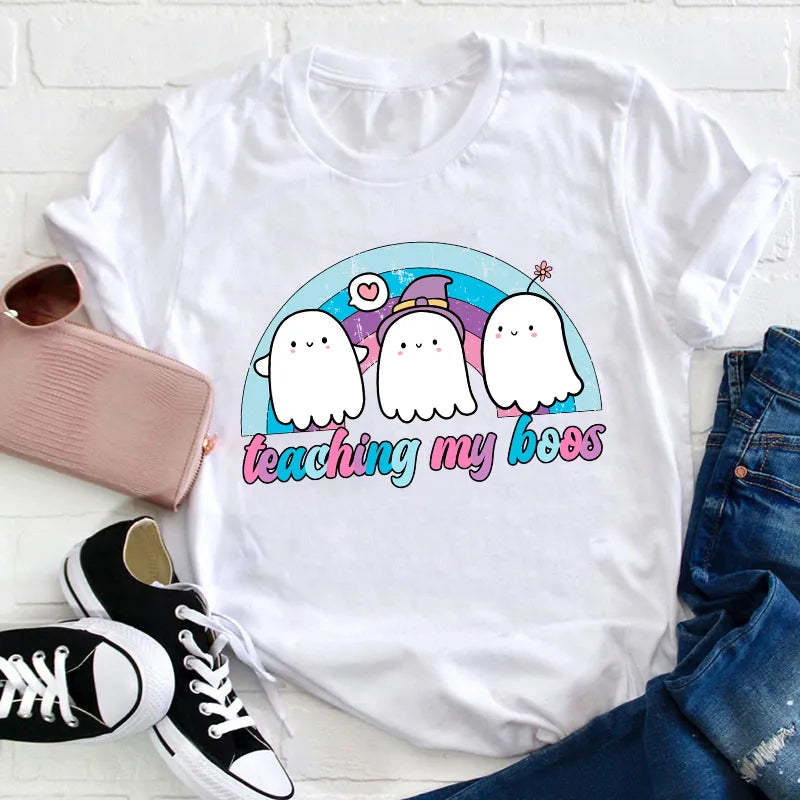 Cute Teaching My Boos Ghosts Halloween Teacher Shirt