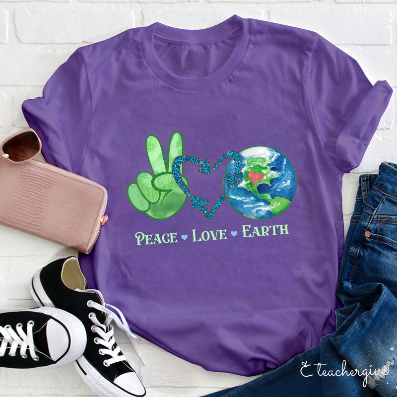 Peace Love Earth T-Shirt – Eco-Friendly Graphic Tee for Nature Lovers