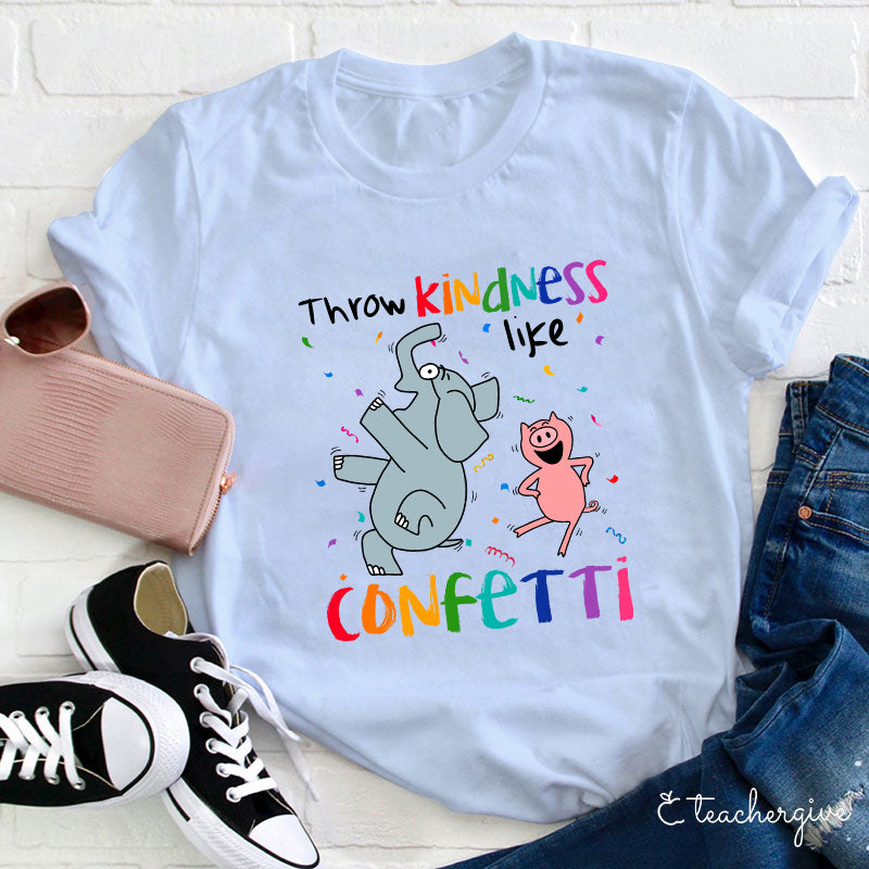 Throw Kindness Like Confetti Elephant and Pig Graphic Tee