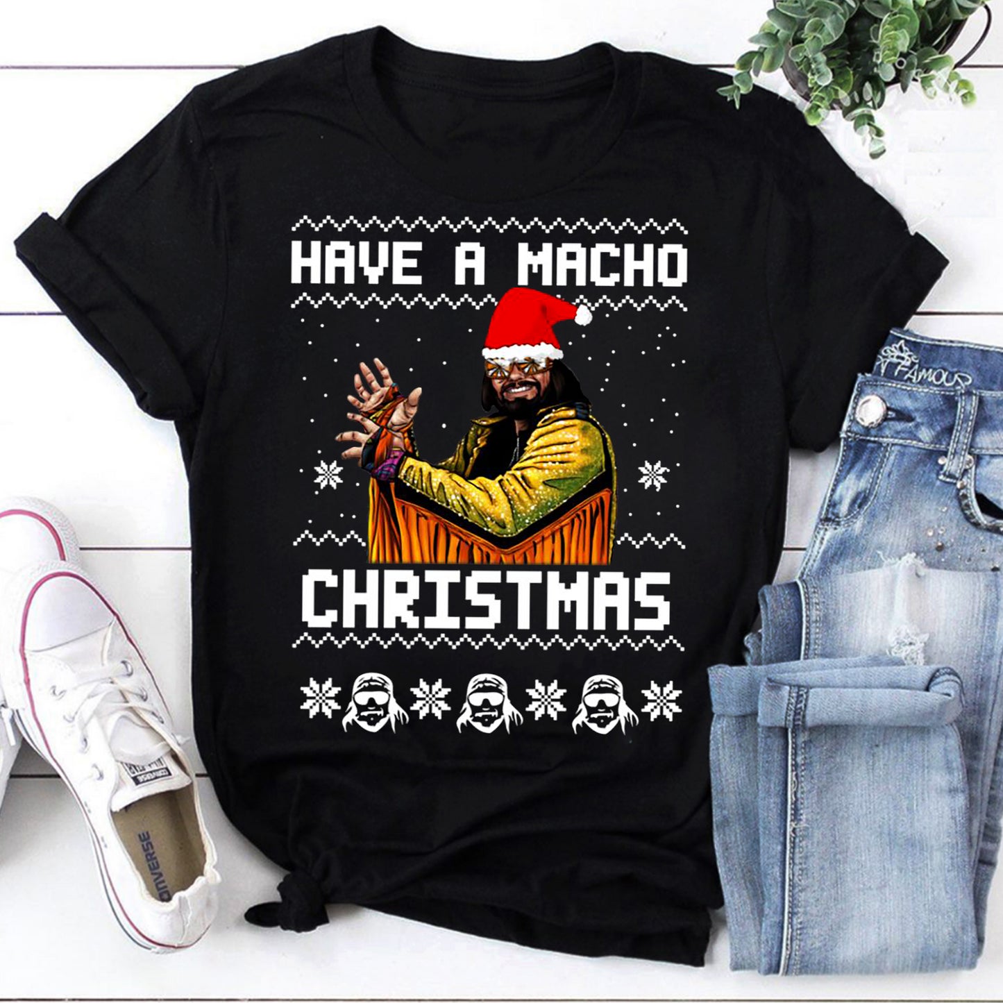 Have A Macho Christmas Vintage Wrestling Holiday T-Shirt
