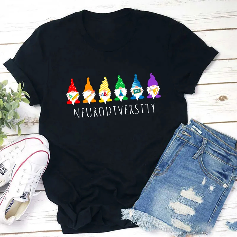 Neurodiversity Rainbow Gnome T-Shirt | Inclusive Awareness Tee
