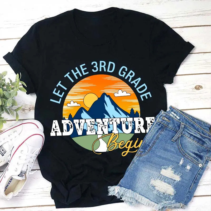 Let The 3rd Grade Adventure Begin T-Shirt - Back to School Kids Tee