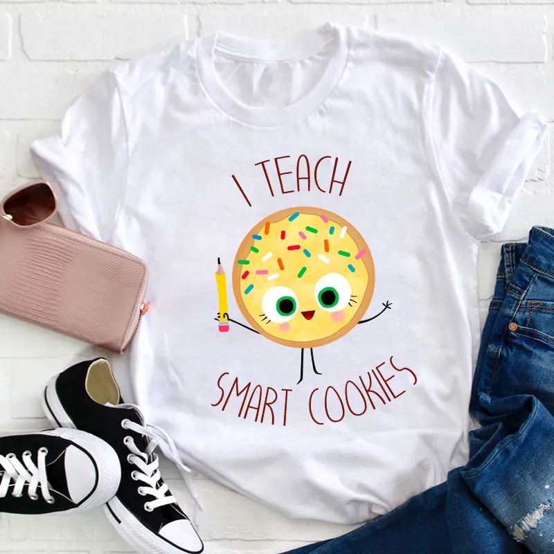 I Teach Smart Cookies Teacher T-Shirt Cute Cookie Graphic Tee