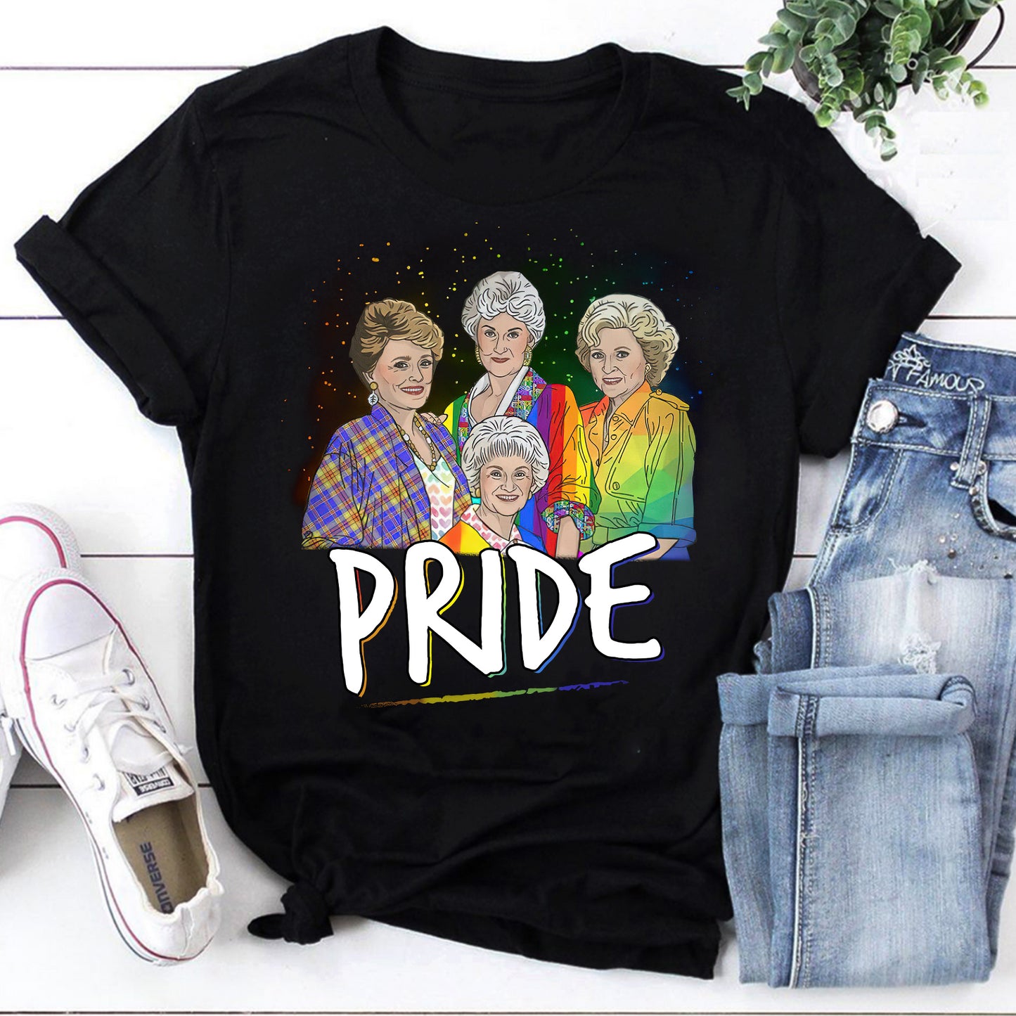 Golden Girls Pride Rainbow T-Shirt - LGBTQ+ Inspired Fan Tee