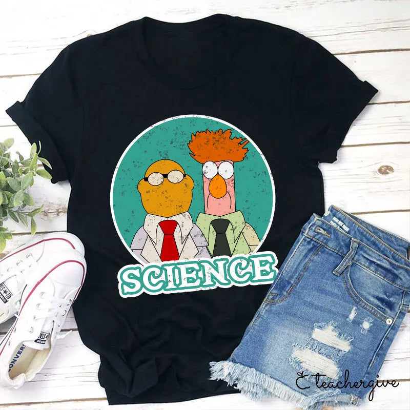 Funny Science Muppets Beaker and Dr. Bunsen T-Shirt - Retro Lab Cartoon Tee