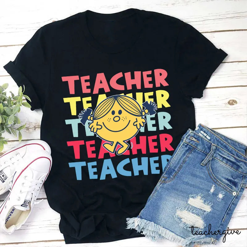 Cute Teacher Graphic Tee - Colorful Teacher Design Shirt