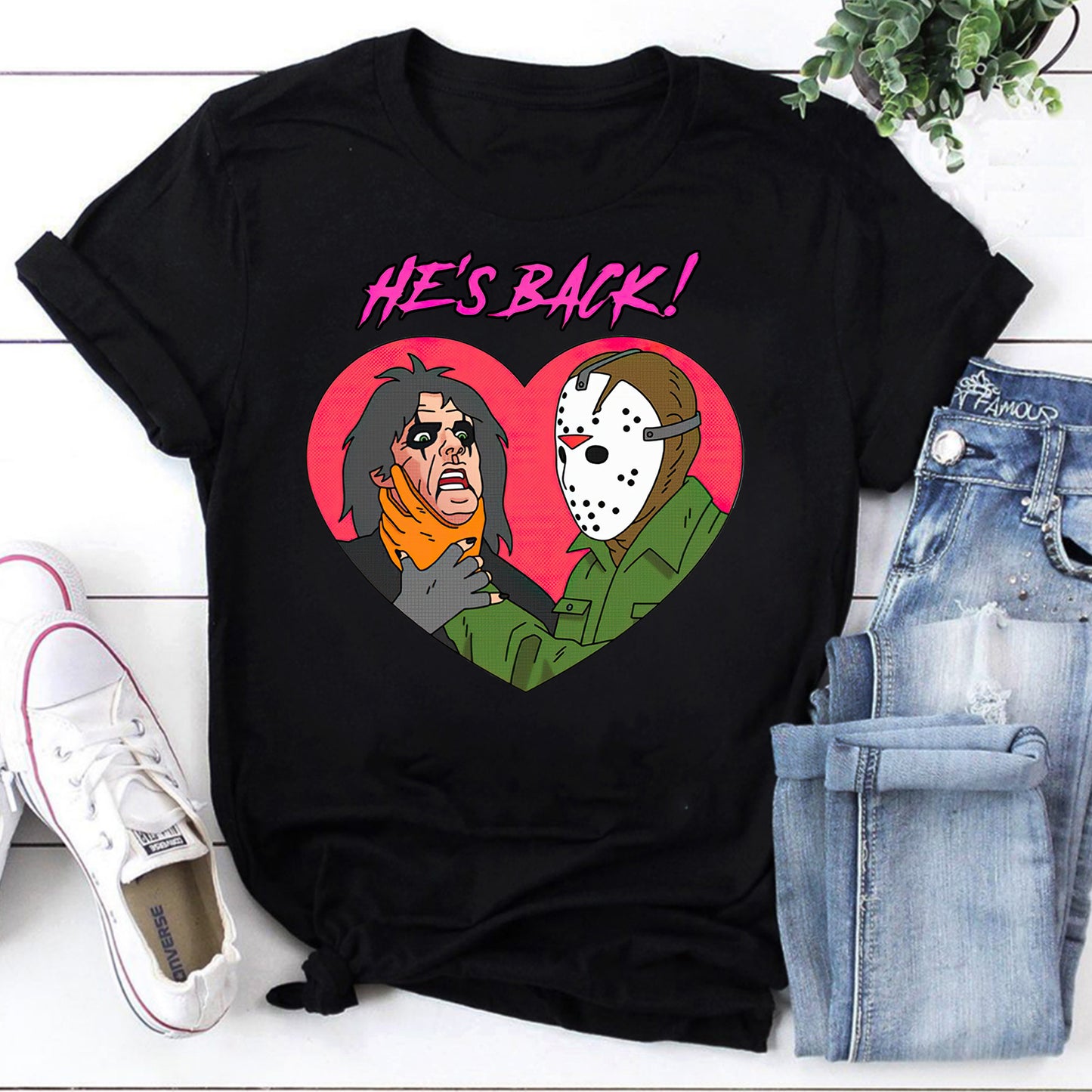He's Back! Jason Voorhees Horror Movie Graphic Tee