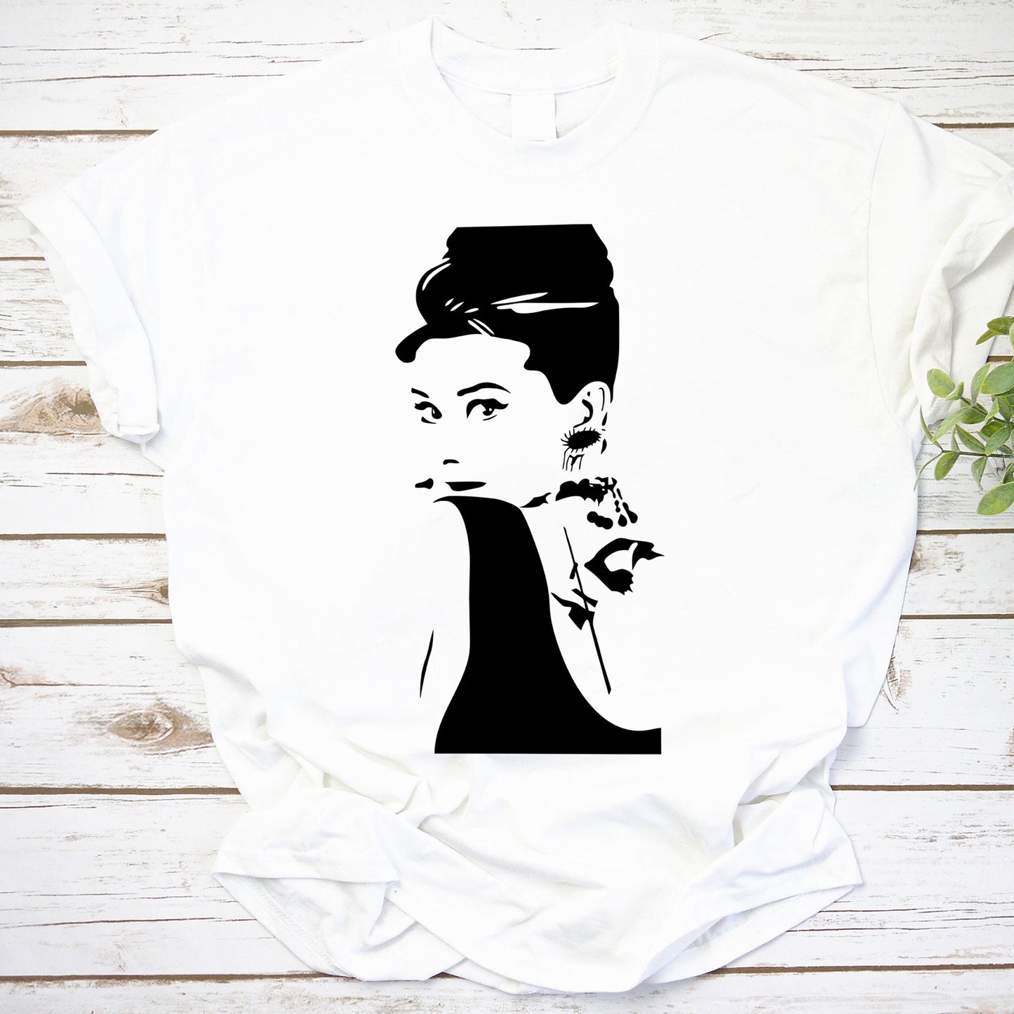 Audrey Hepburn Silhouette Classic Vintage Portrait T-Shirt