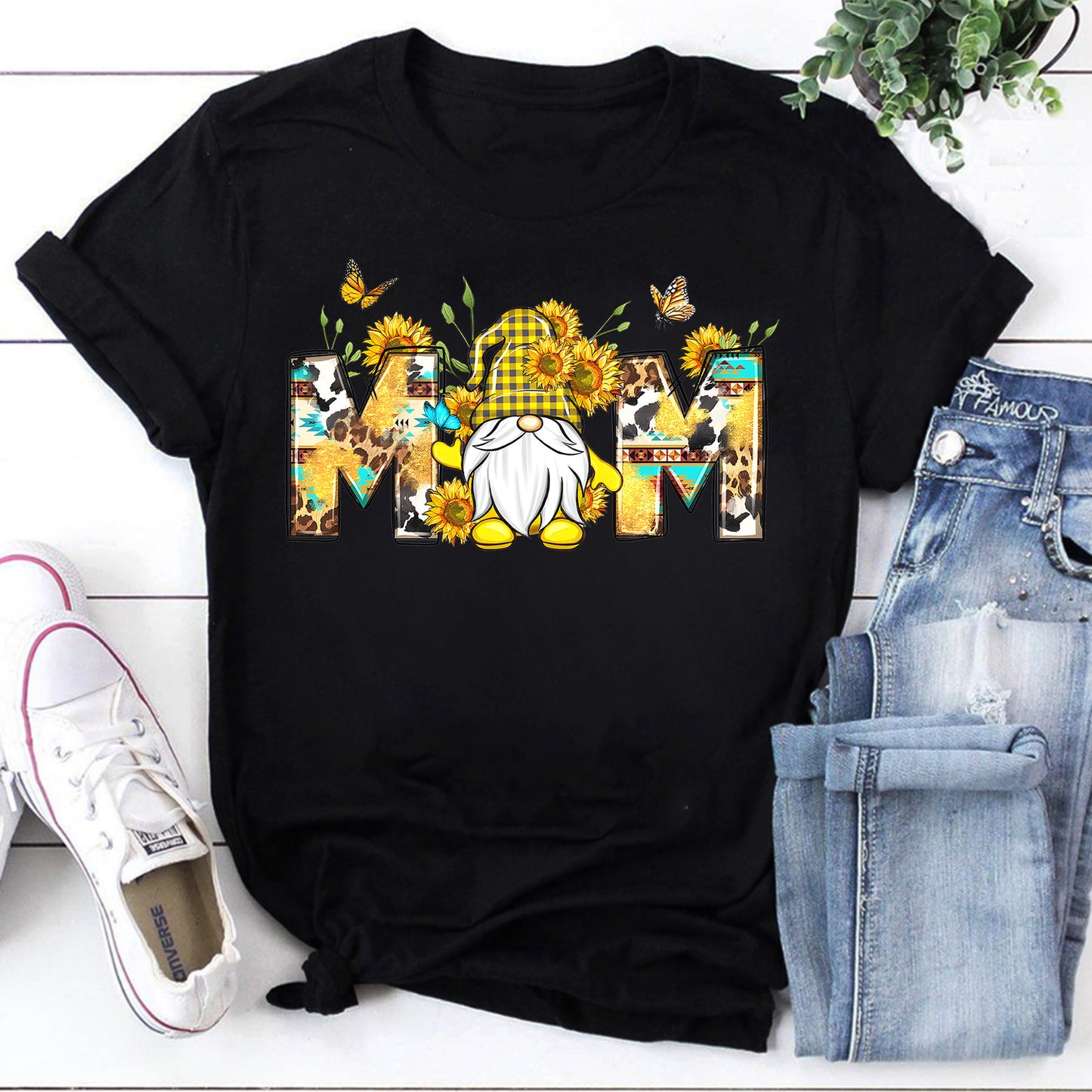 Sunflower Gnome Mom Sweatshirt - Mother's Day Floral Graphic Tee