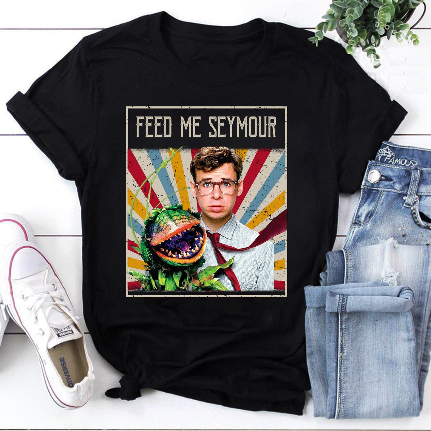Feed Me Seymour Musical Theater Fan T-Shirt - Funny Plant Puppet Graphic Tee