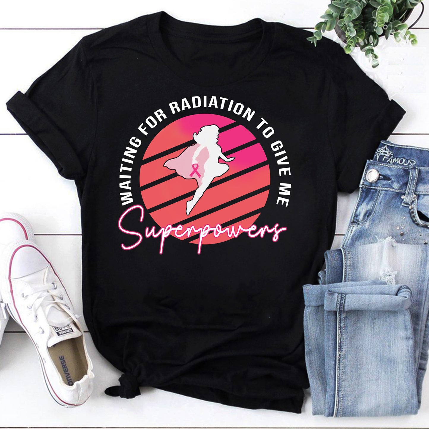 Waiting For Radiation To Give Me Superpowers Breast Cancer Awareness Shirt