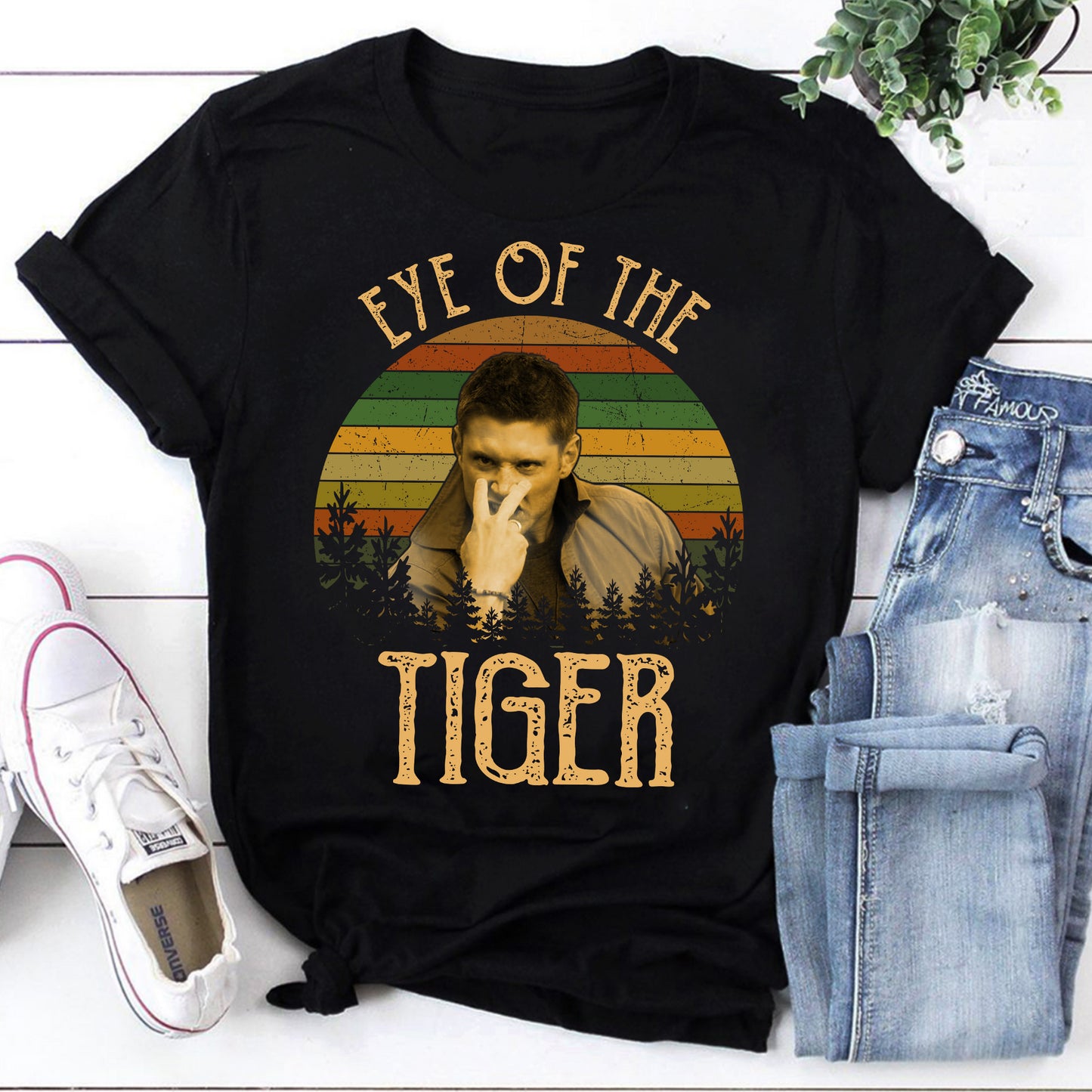 Eye of The Tiger Vintage Retro Sweatshirt - Motivational Inspirational Graphic Pullover