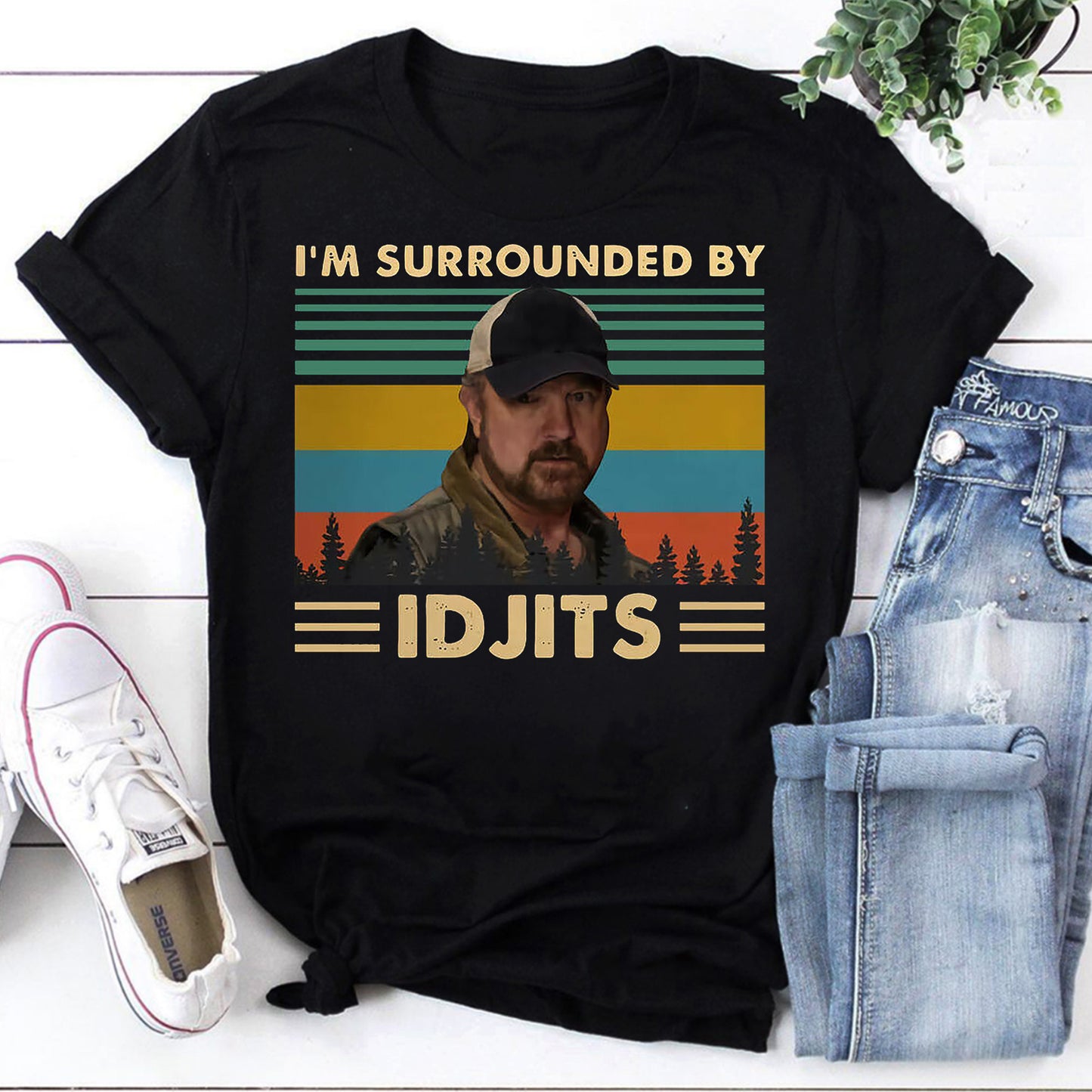 I'm Surrounded By Idjits Funny Retro Supernatural Sweatshirt