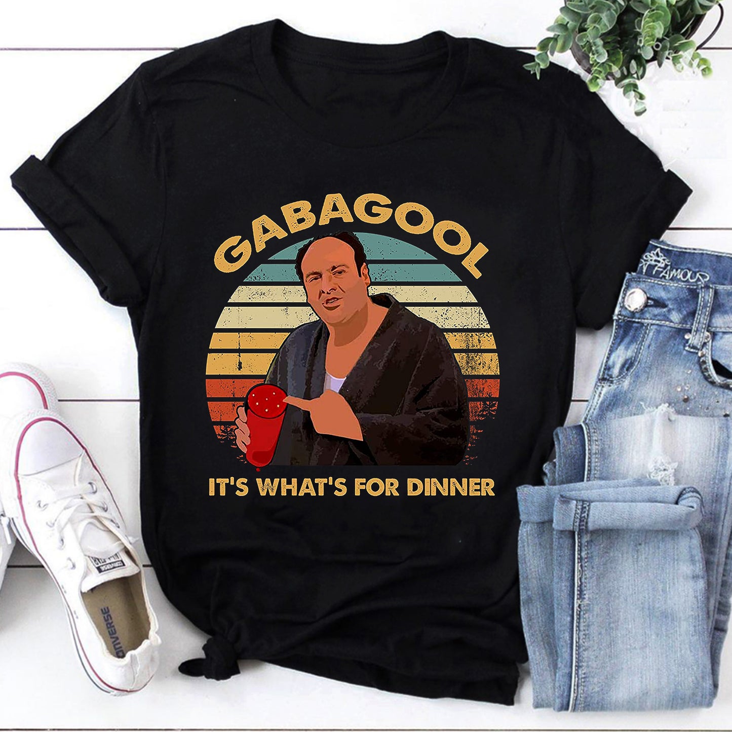Gabagool It's What's For Dinner Retro Vintage Sweatshirt