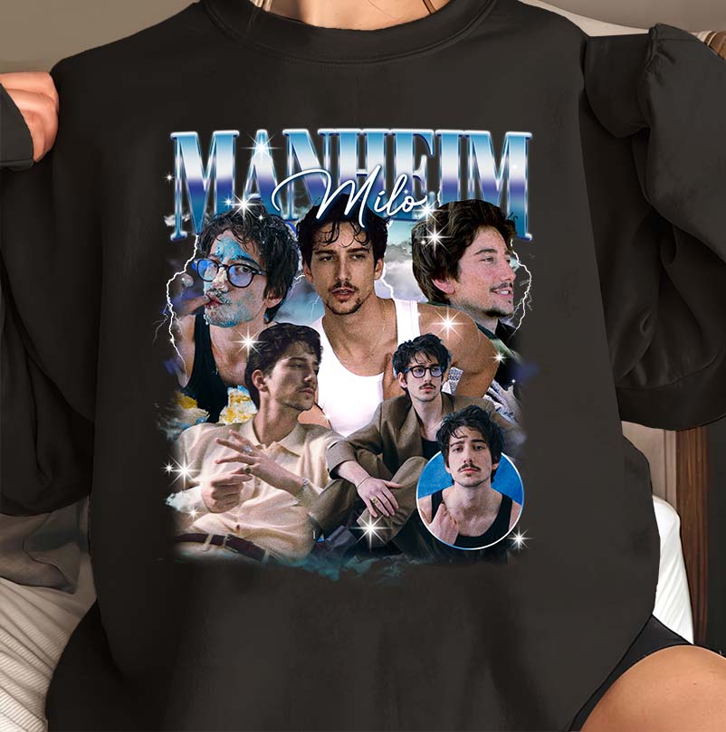Manheim Milo Vintage Style Graphic Tee - Cool Retro Photo Collage T-Shirt