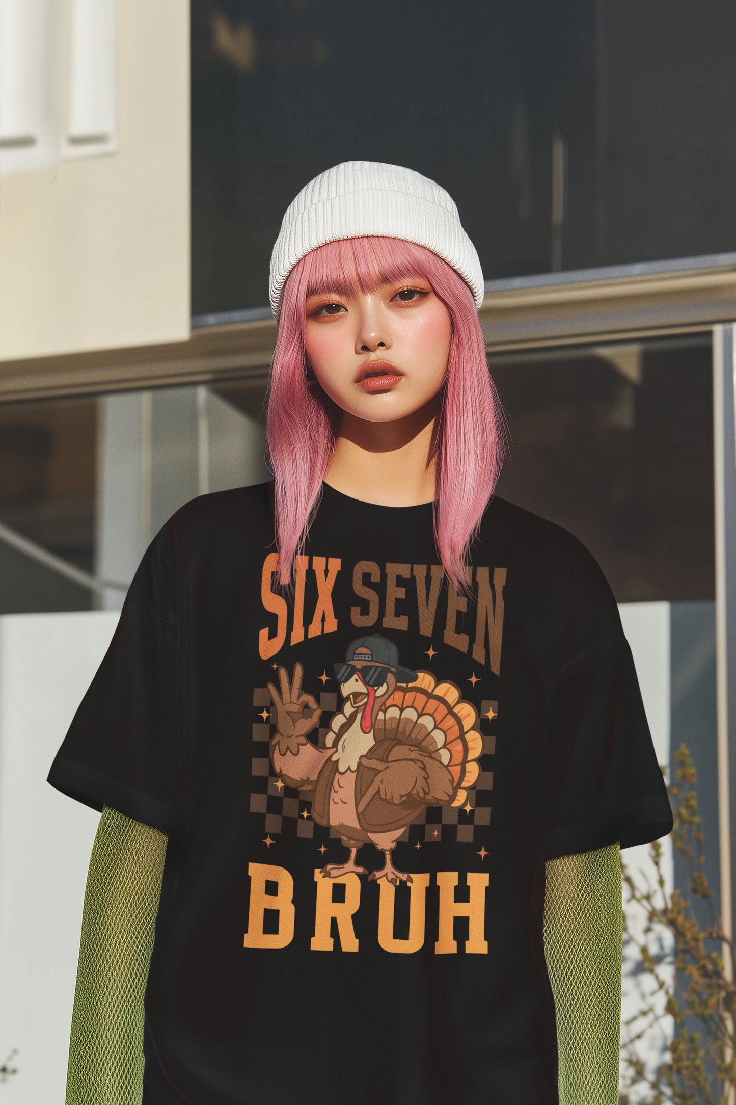 Funny Six Seven Bruh Turkey Thanksgiving T-Shirt